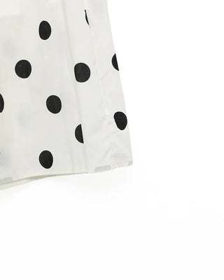 Big polka dot elastic waist long skirt