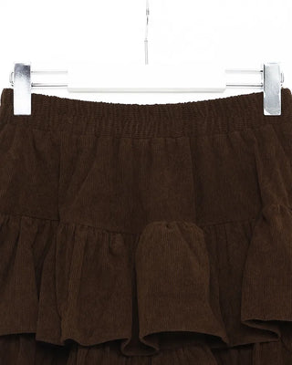 Corduroy tiered mini skirt