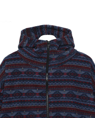 (Unisex) Ethnic Fleece Hooded Jacket with Drawstring