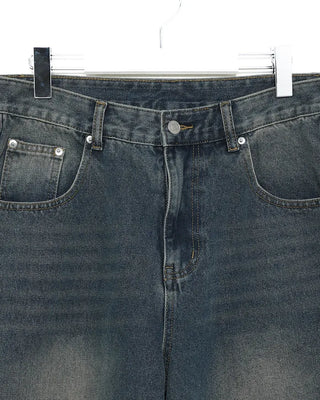 (Unisex) Knee-point pintuck wide-leg pants