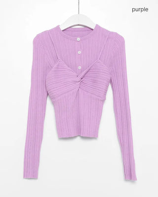 Bust Twist Camisole Cardigan Set