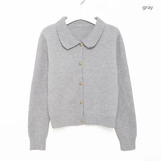 Gold button collar cardigan