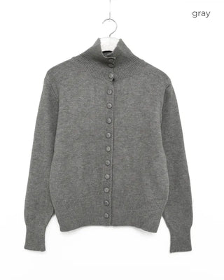 Zip-button knit cardigan