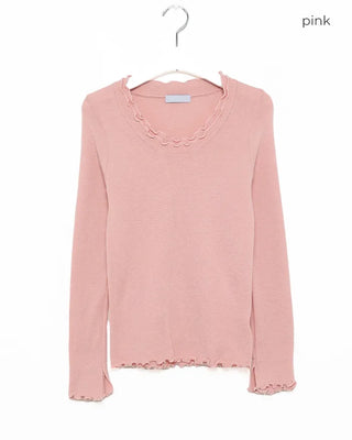 Wave puff knit T-shirt