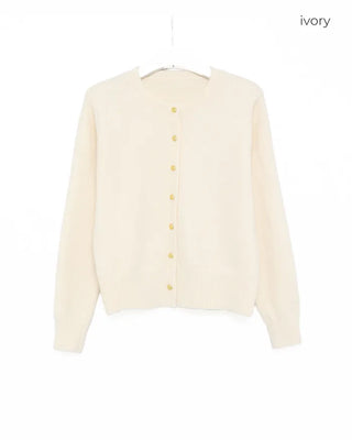 Gold button detail knit cardigan