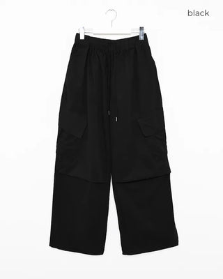 (Unisex) Elastic Waist Cotton Cargo Pants