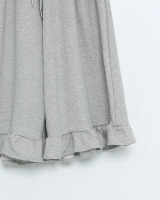 Frilled mid-length sweatpants