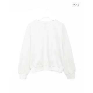 Round neck sleeve piping sweatshirt