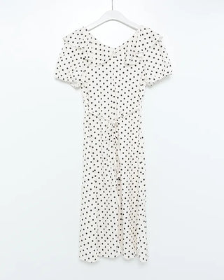 Ruffled polka dot long dress