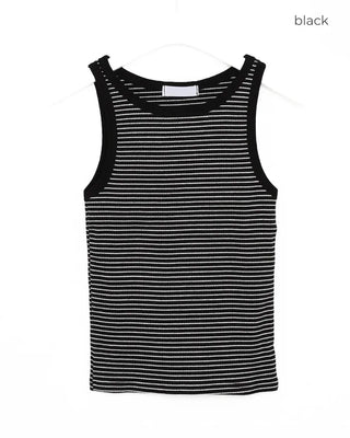 Two-tone striped sleeveless top