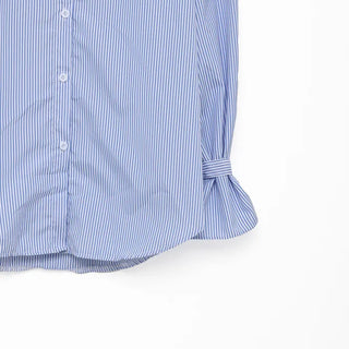 Puff-sleeve striped blouse