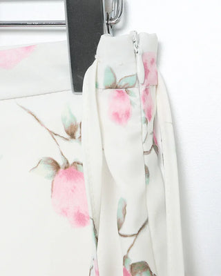 Flower-tucked midi skirt