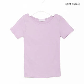 Basic slim plain short-sleeved T-shirt