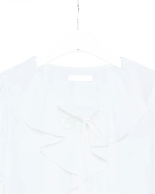 Ruffle Point Short-Sleeve Blouse