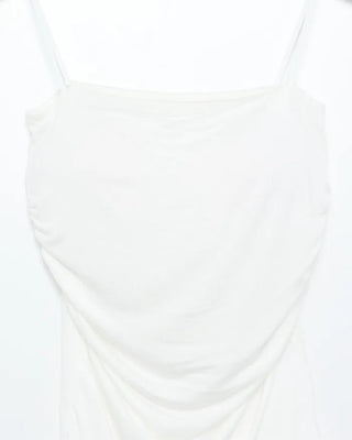 Camisole with built-in cups and side shirring