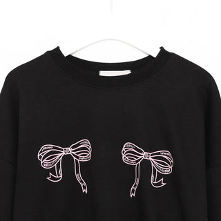 Oversized Two-Ribbon Sweatshirt