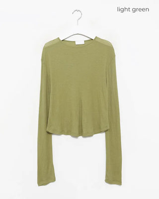 Round neck wool ribbed cut and sew