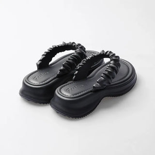 Frilled platform sandals