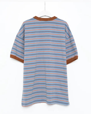 Colored striped short-sleeved T-shirt