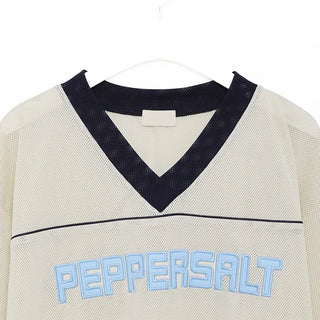 Lettering V-neck Mesh T-shirt