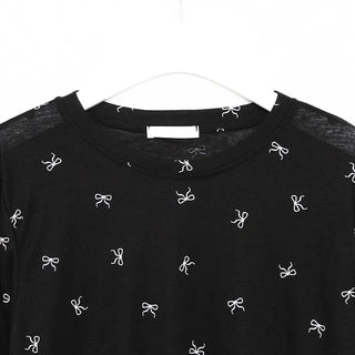 Ribbon Pattern Sheer T-Shirt