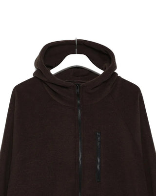 High-neck simple fleece hoodie