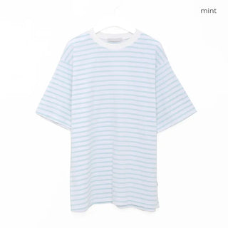 Colored striped short-sleeved T-shirt