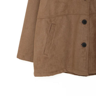 Suede mid-length coat