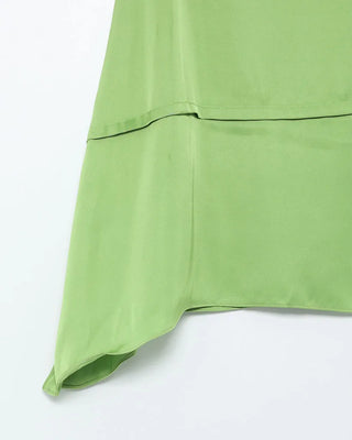 Center Yoke Asymmetrical Satin Skirt