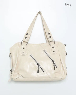 Zip Detail Motor Boston Bag
