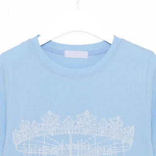 Merry-go-round print short-sleeved T-shirt