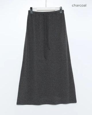 A-line ribbed long skirt