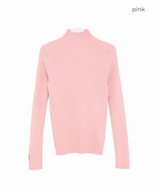 Half-neck long-sleeve T-shirt