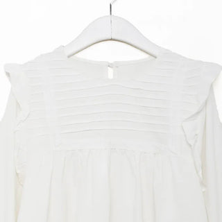 Pintuck frill blouse