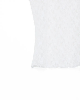 Puff lace see-through T-shirt