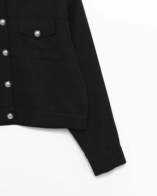 Silver round button tweed jacket