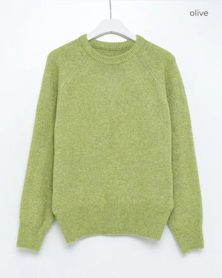 Round neck raglan knit