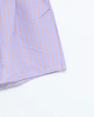 Elastic waist striped shorts