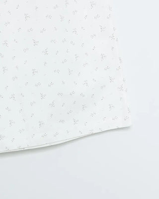 Flower pattern wide-leg pants with elastic waistband