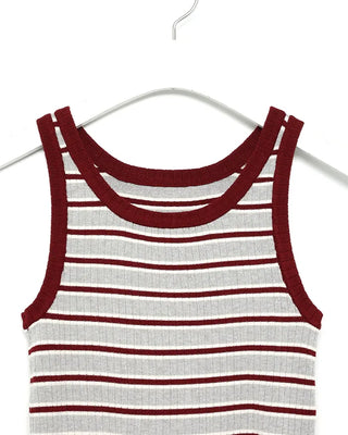 Bordered color sleeveless