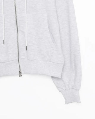 Double-zip cropped hoodie