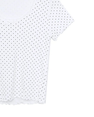 Polka Dot Ribbon Short-Sleeved T-Shirt