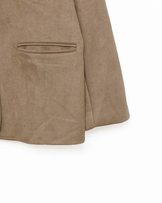Three-button suede jacket