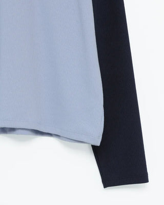 Raglan Shoulder Ribbed Long T-Shirt