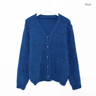 V-neck cardigan with gold buttons