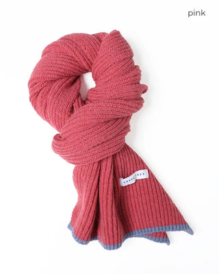 Color-blocked ribbed scarf