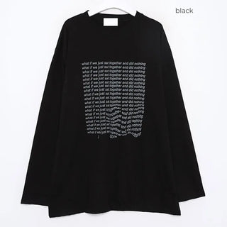 (Unisex) Point Graphic Lettering Long-Sleeve T-Shirt