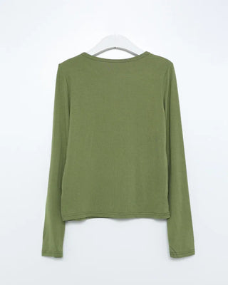 Slim Round Tencel Long Sleeve T-Shirt