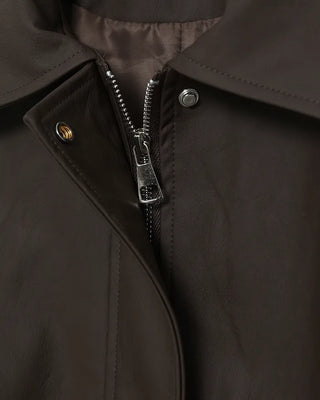 Oversized eco-leather jacket