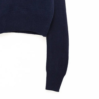 (Unisex) Jacquard Front Logo Collar Knit